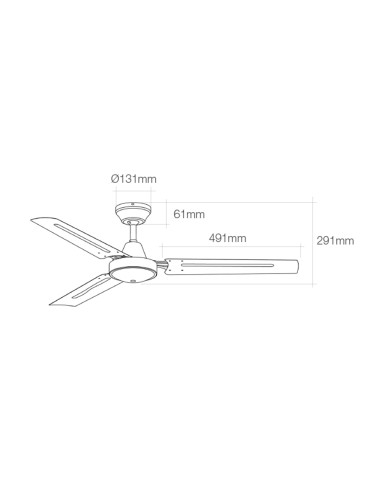 Ventilador de techo modelo mini industrial....