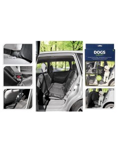 Protector para asiento de coche 135 x 145 cm negro poliester