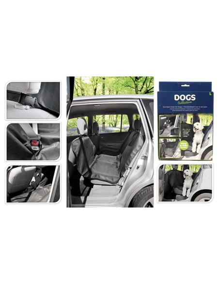 Protector para asiento de coche 135 x 145 cm negro poliester