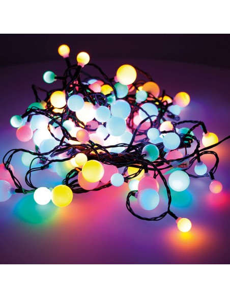 Guirnalda "cherry" led luces de tres medidas 14m 120 leds multicolor exterior