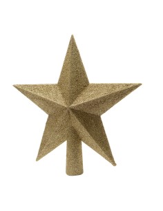 Estrella dorada para arbol de navidad 19x2,5x19cm