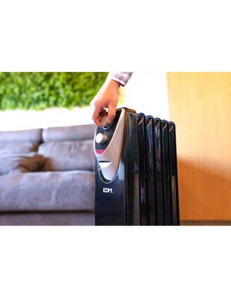 Radiador modelo "black edition" - sin aceite - (6 elementos) - 400/600/1000w - edm