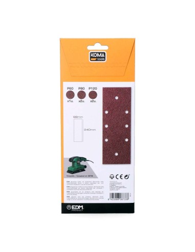 Set 5 lijas para lijadora orbital 08706 koma tools