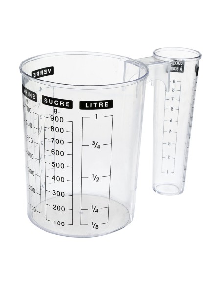 Jarra de medicion con dos depositos diferentes 1l