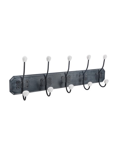 Colgador de madera con 5 perchas 60 x 20 cm