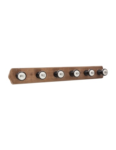 Colgador de madera con 6 perchas 66 x 8,5 x 8,8 cm