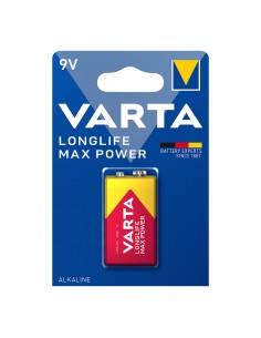Pila alkalina longlife max power 6lr61- 9 v (blister 1 unid.) 26,5 x 17,5 x 48,5 mm