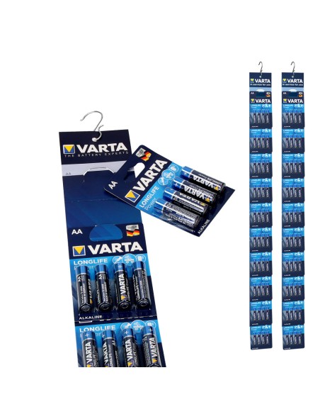 Pila alkalina longlife power aa - lr06 2 tiras (10 blisters 4 unid.) ø14,5 x 50,5 mm precio por blister