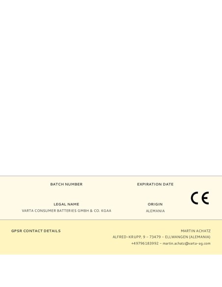 Pila varta recargable accu aaa - hr03 800 ma (blister 4 unid.) ø10,5x44,5mm