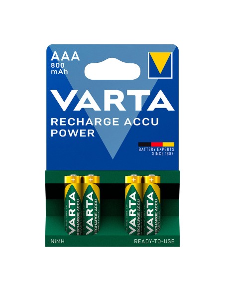 Pila varta recargable accu power aaa - hr03 800 ma (blister 4 uds) ø10,5x44,5mm