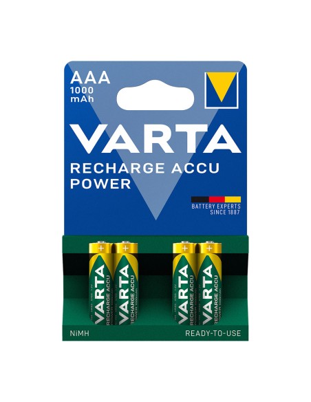 Pila varta recargable accu power aaa - hr03 1000 ma (blister 4 uds) ø10,5x44,5mm