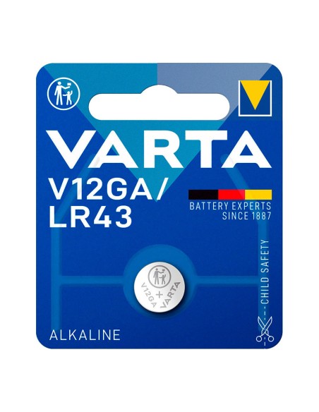 Micro pila de boton alkaline lr43 - v12ga 1,5v (blister 1 unid.) ø11,6x4,2mm