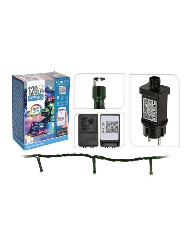 Guirnalda 120 leds multicolor funcion app...