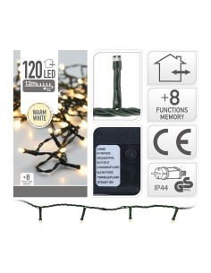 Guirnalda multifuncion 120 leds blanco calido 220v 12m ip44 2