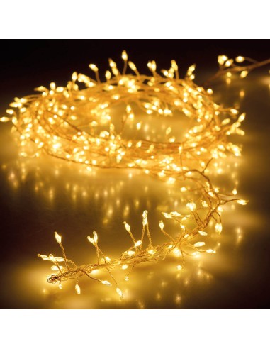 Guirnalda a pilas tipo espino fija 100 leds blanco calido 1,5m