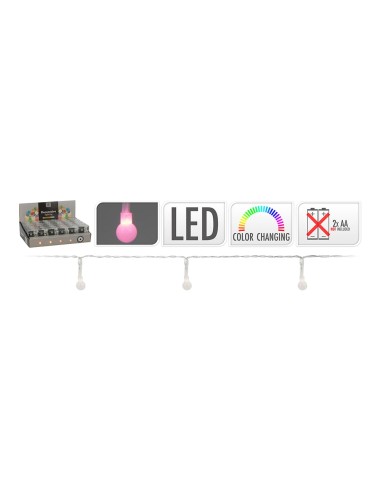 Guirnalda a pilas rgb 20 leds esferica 8mm luz...