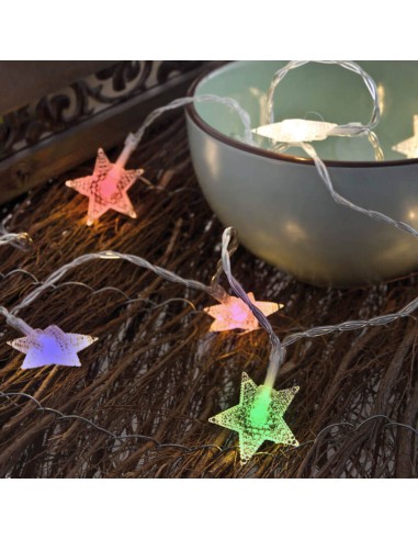 Guirnalda a pilas fija 10 leds con estrellas...