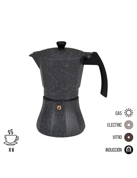 Cafetera de aluminio para inducción 6 tazas