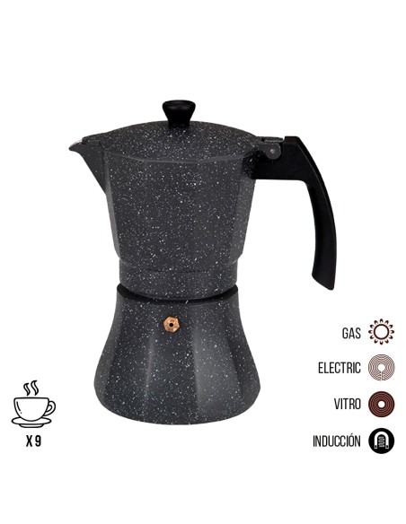 Cafetera de aluminio para inducción 9 tazas