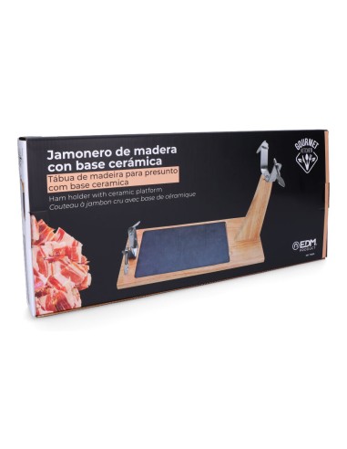 Jamonero top line madera de caucho con base...