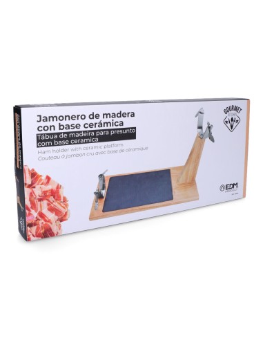 Jamonero top line madera de caucho con base...