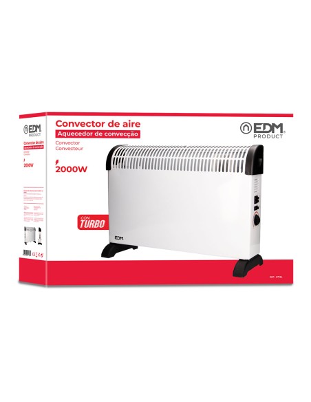Convector de aire - modelo turbo - 2000w - edm