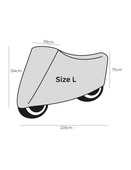 Funda para proteger motos talla l 228x124cm