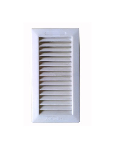 Rejilla empotrar c/pestaña 13.3x26cm+marco abs blanco (g)