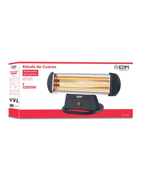 Estufa de cuarzo - modelo 3 barras - anti-vuelco - 400-800-1200w edm