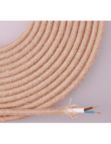 Cable de cuerda de yute tejida y enfundada 2 x 0,75mm 25m euro/m
