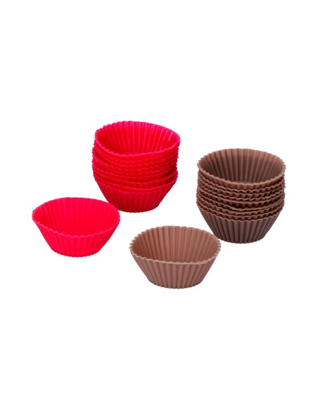 Molde para mini magdalenas de silicona, colores surtidos, 6 uds ø5 cm