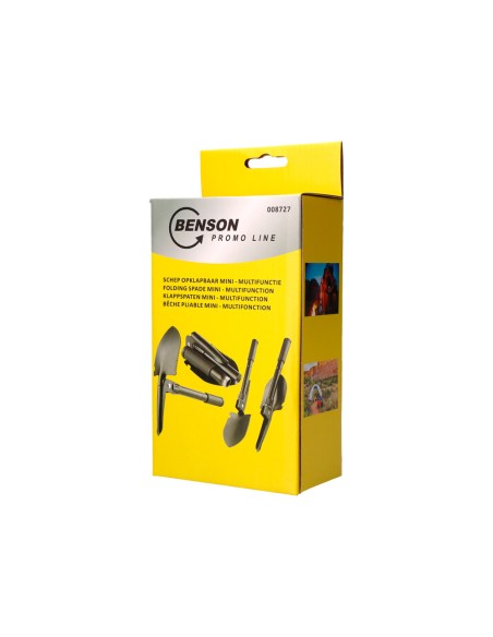 Mini pala plegable multifuncional de acero color negro 9,5x41,5cm