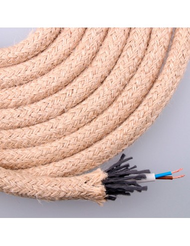 Cable de cuerda de yute redondo 2 x 0,75mm 20m euro/m