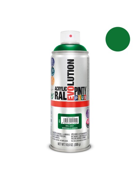 Pintura en spray pintyplus evolution 520 cc ral 6001 verde esmeralda