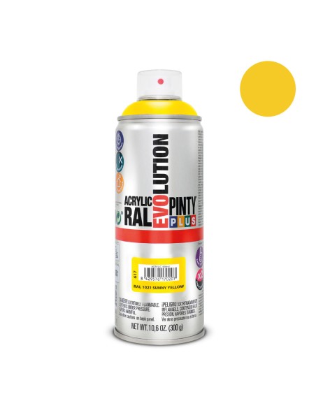 Pintura en spray pintyplus evolution 520 cc ral 1021 amarillo colza