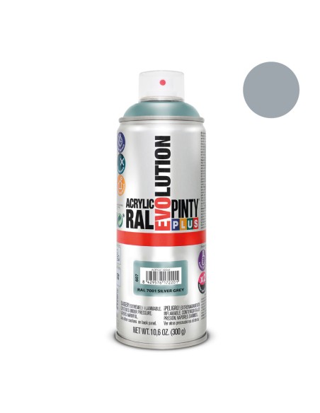 Pintura en spray pintyplus evolution 520 cc ral 7001 gris plata