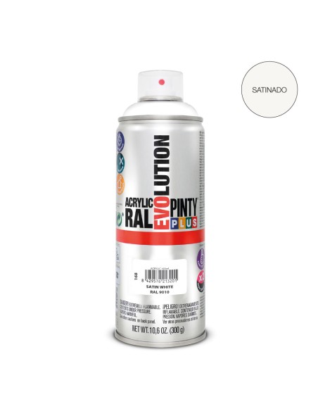 Pintura en spray pintyplus evolution 520 cc ral 9010 blanco puro satinado