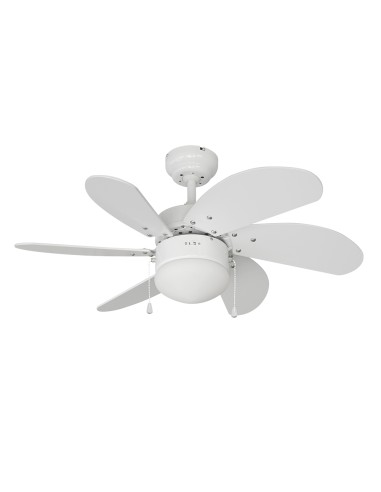 Ventilador de techo modelo aral. color blanco. potencia: 50w aspas: ø76cm edm
