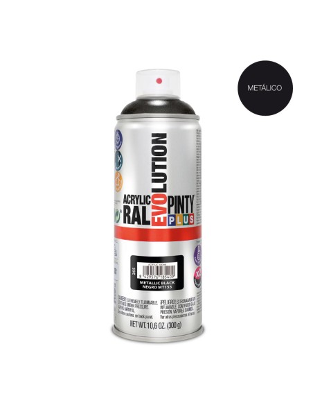 Pintura en spray pintyplus evolution metalizada 520 cc negro mt153