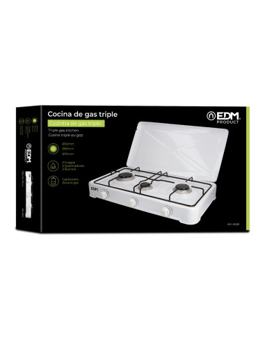 Cocina de gas esmaltada 3 fuegos