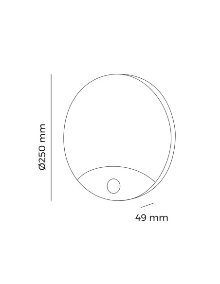 Aplique led redondo con sensor de movimiento 13 w 1850 lm 4000 k ip54 ø25 x 4,9cm