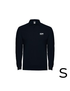 *merchandising* polo negro manga larga talla-s 65% poliéster 35% algodon edm