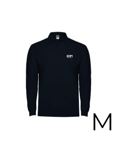 *merchandising* polo negro manga larga talla-m 65% poliéster 35% algodon edm