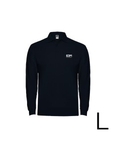 *merchandising* polo negro manga larga talla-l 65% poliéster 35% algodón edm