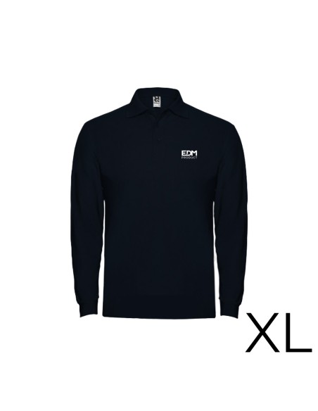 *merchandising* polo negro manga larga talla-xl 65% poliéster 35%algodon edm