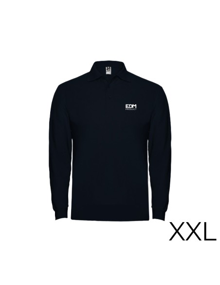 *merchandising* polo negro manga larga talla-xxl 65% poliéster 35% algodon edm