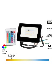 Foco proyector led rgb 10 w 806 lm 12,4 x 3,7 x 10,6 cm