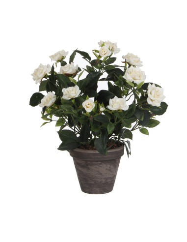 Rosal color blanco pvc con maceta gris