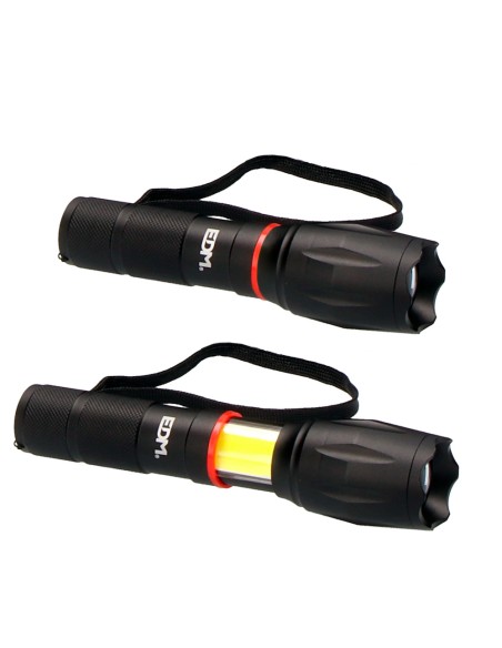 Linterna led extensible frontal y lateral 5w 3 x aaa (pilas incluidas)