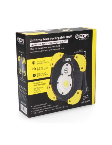 Foco linterna recargable 10w funcion power bank